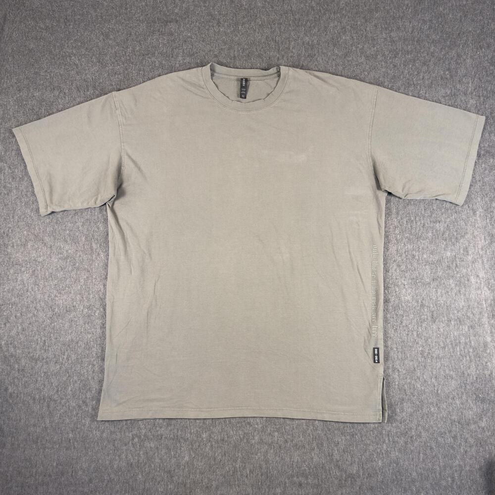 ASRV Shirt Mens XL Green Gray Logo Crewneck Tee T-Shirt Side Split DSC-0514